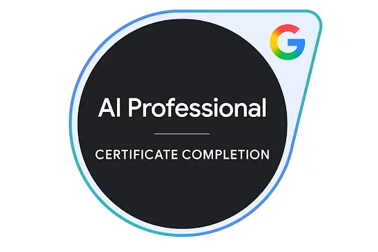 Google AI Professional certificate badge